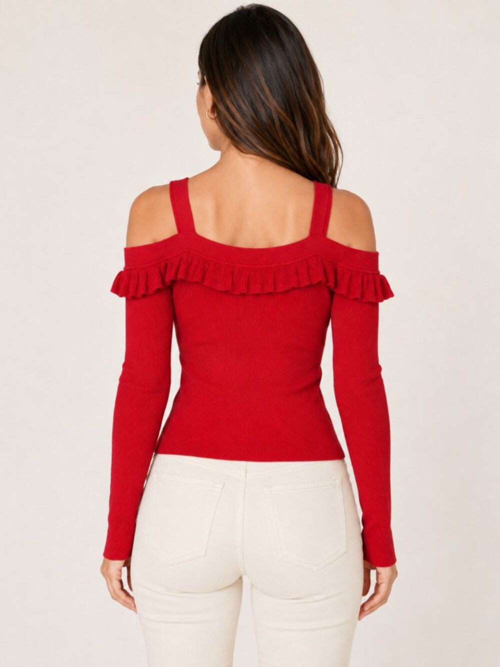 Venus Top Large Cold Shoulder Ruffle - Picture 2 of 3